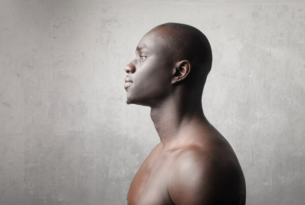 Profile of a handsome african man