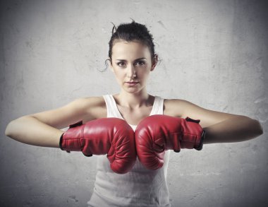 Female boxer clipart