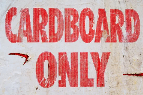 Grungy Cardboard Only Recycle Sign — Stock Photo, Image
