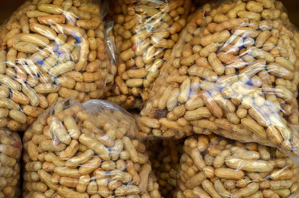 Пищевой имидж мешков с арахисом — стоковое фото