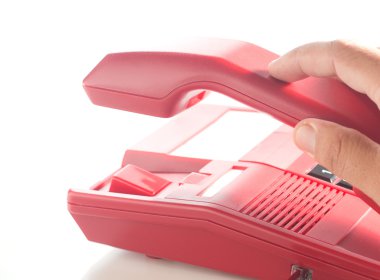 Hang up of the red phone clipart