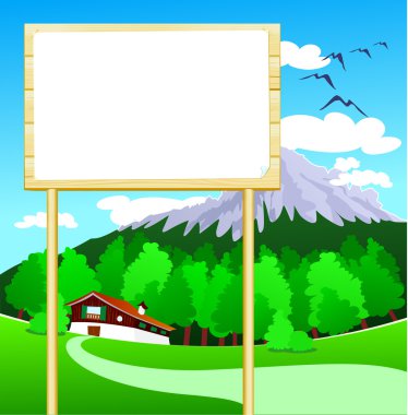 Wooden sign customizable clipart