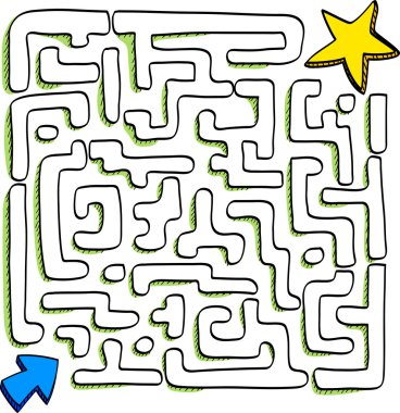 Maze of star clipart