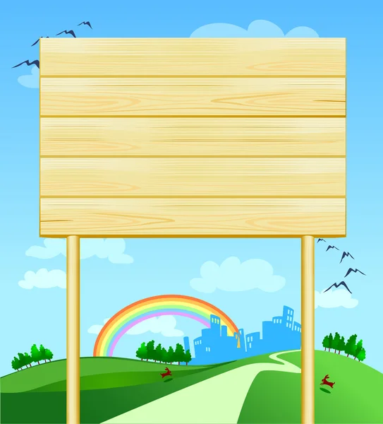 Signo de madera personalizable — Vector de stock
