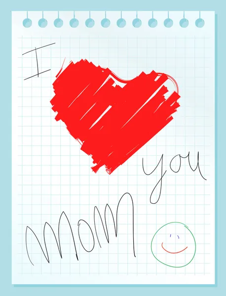 Jag älskar dig mamma — Stock vektor