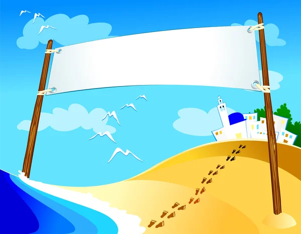 Banner auf Meereslandschaft — Stockvektor