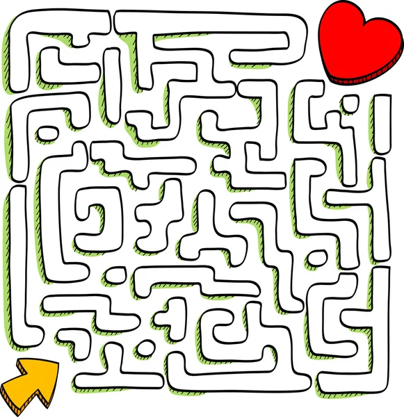 Labirinto de amor — Vetor de Stock