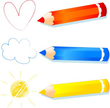 Red, blue and yellow clipart