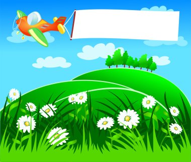 Plane and banner clipart