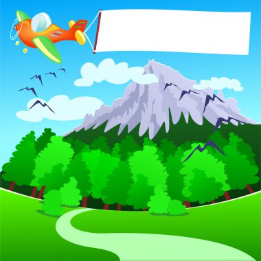 Plane and banner clipart