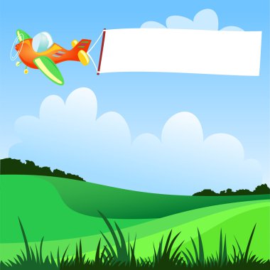 Plane and banner clipart