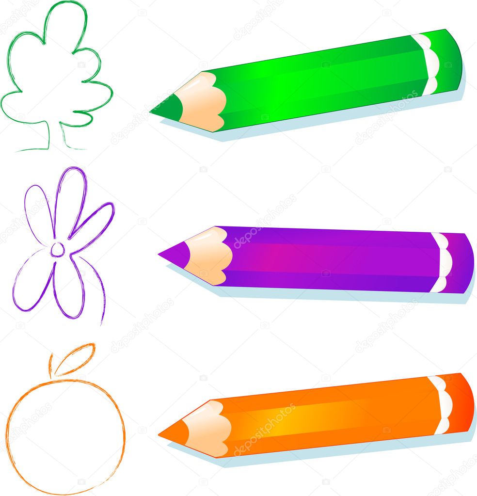 Green, purple and orange