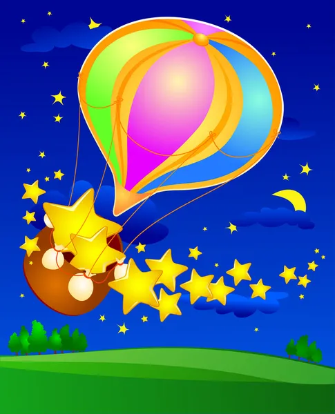 Ballon avec étoiles — Image vectorielle