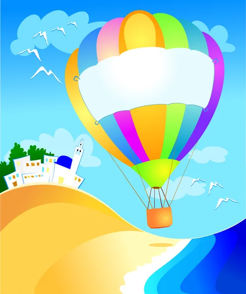 Luftballon mit Schild — Stockvektor