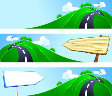 Hilly road clipart