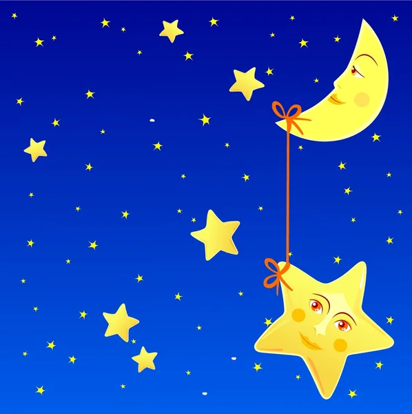 Étoile et lune — Image vectorielle
