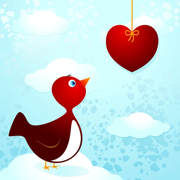 Fågel i kärlek — Stock vektor