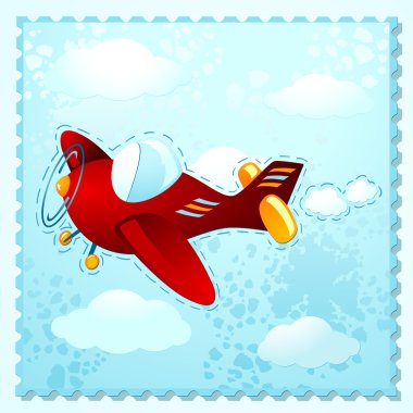 Plane in blue clipart