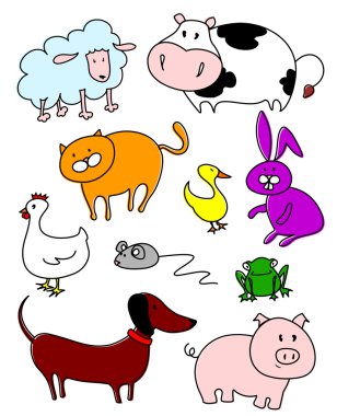 Funny farm animals clipart