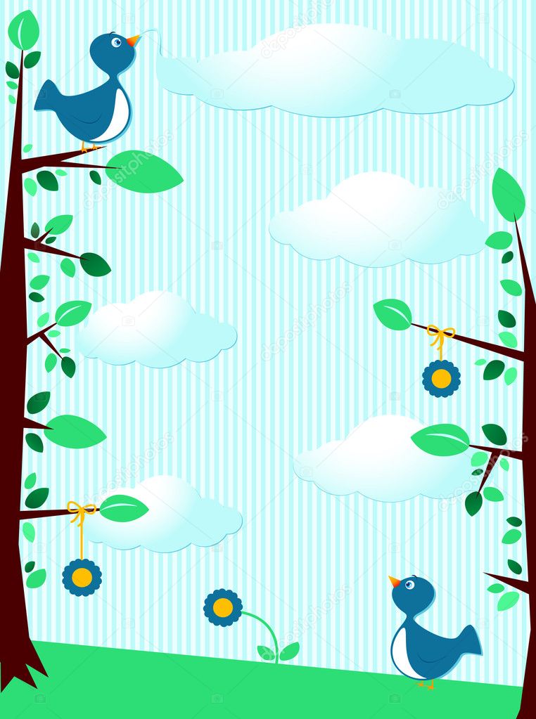 Cute background customizable with birds.