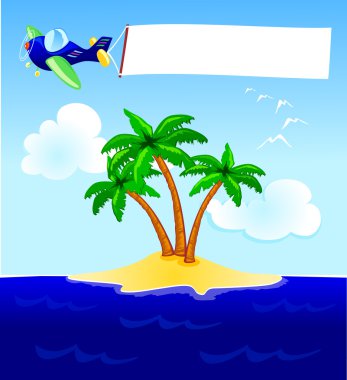 Plane with banner clipart