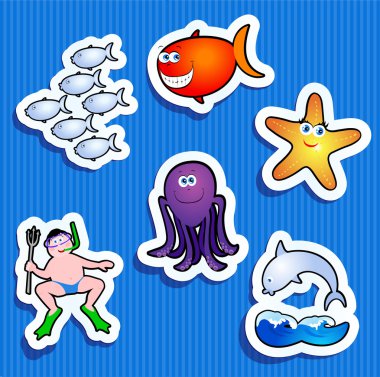 Sea stickers clipart