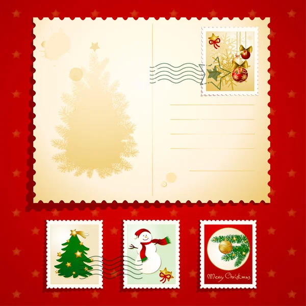 Cartão postal de Natal — Vetor de Stock