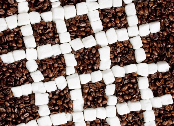 Натюрморт кофе и сахара — стоковое фото