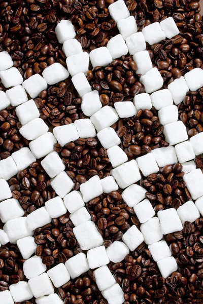 Zátiší kávy a cukru — Stock fotografie