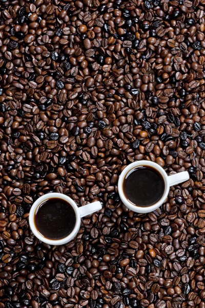 커피잔과 커피 콩의 정 — 스톡 사진