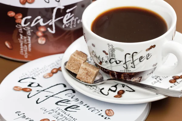 Šálek kávy s cukrem — Stock fotografie