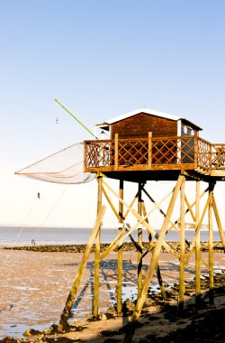 İskele balık net, gironde departmanı, aquitaine, Fransa