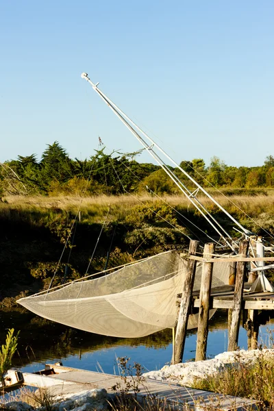 Rede de pesca, Ilha Oleron, Poitou-Charentes, França — Fotografia de Stock