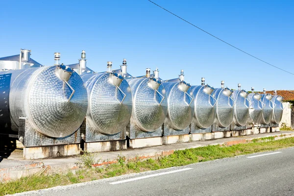 Fermentation tanks, Begadan, Bordeaux Region, France — Stock Photo, Image