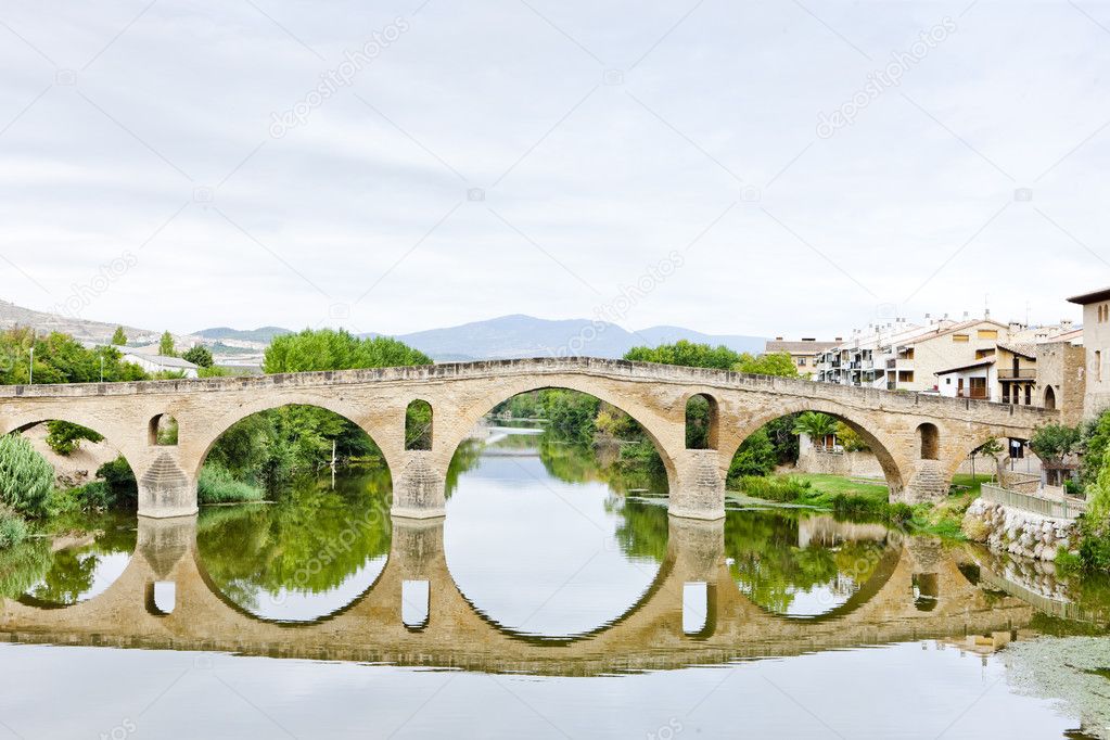 Romanesque bridge over river Arga, Puente La Reina, Road to Sant