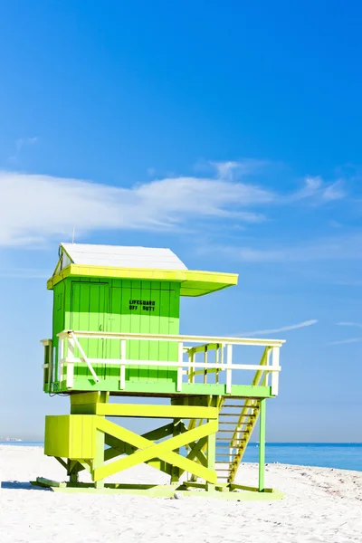 Kabina na beach, miami beach, florida, usa — Stock fotografie
