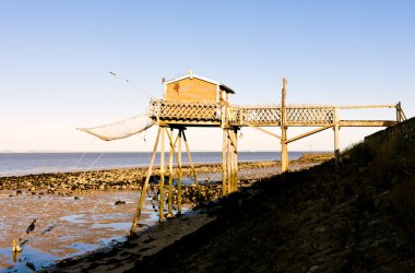 İskele balık net, gironde departmanı, aquitaine, Fransa