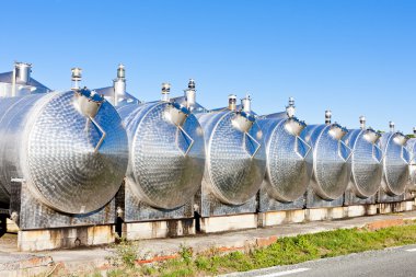 Fermentation tanks, Begadan, Bordeaux Region, France clipart