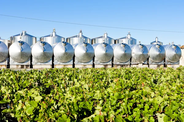 Tanques de fermentação, Begadan, Bordeaux Region, França — Fotografia de Stock