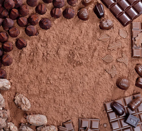 Stilleben av choklad i kakao — Stockfoto