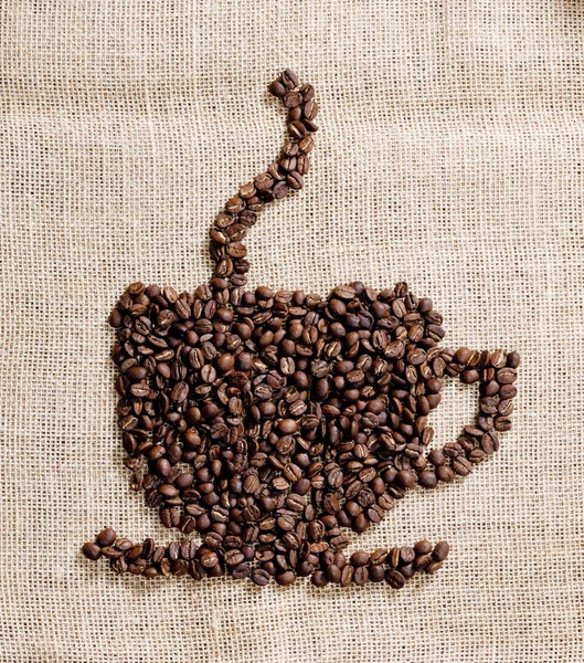 Kopje koffie gemaakt van koffie bonen — Stockfoto