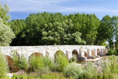 Old bridge near Tordomar, Castile and Leon, Spain clipart