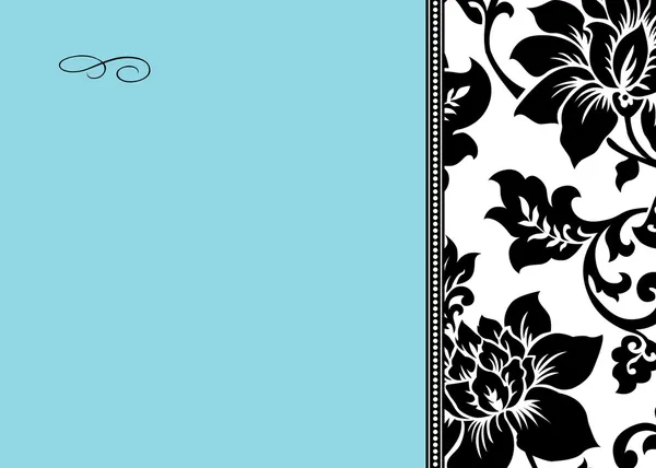 矢量黑色和蓝色花卉背景 — 图库矢量图片