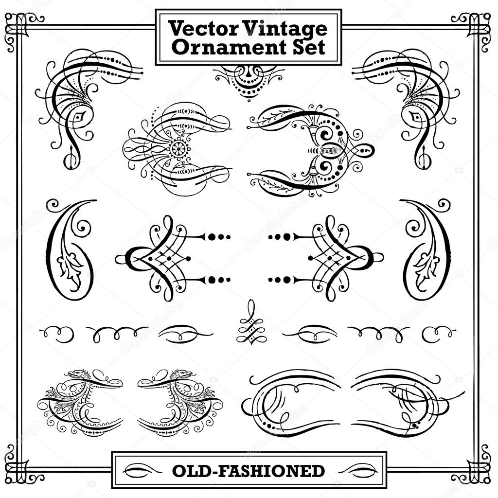 Vector Vintage Ornament Set