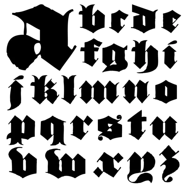 Vector Lowercase Set di lettere gotiche — Vettoriale Stock