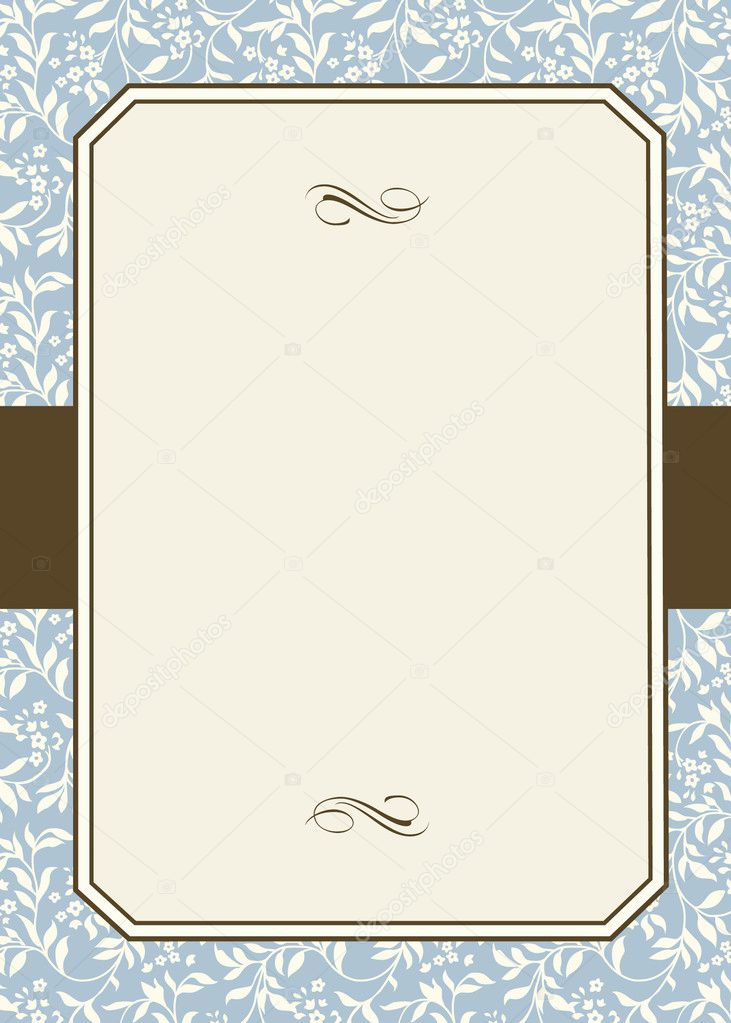 Vector Striped Floral Pattern and Frame