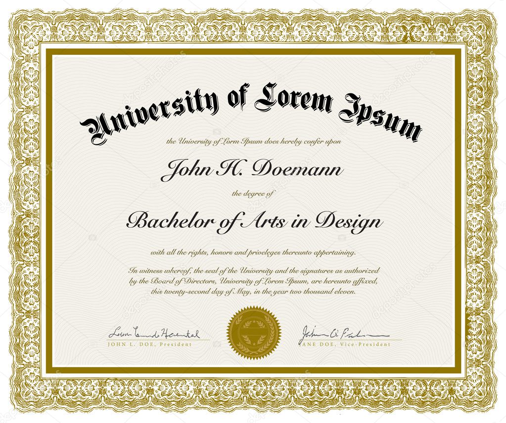 Vector Ornate Diploma with Border