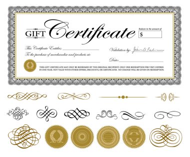 Vector Premium Certificate Template and Ornaments clipart