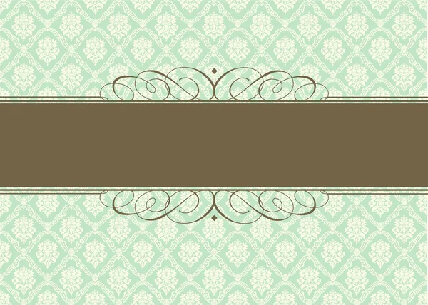 Vector Green Pastel Background and Ornamental Frame — Stock Vector