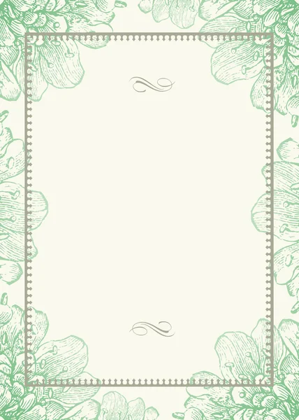 Vector groene floral achtergrond en decoratieve frame — Stockvector